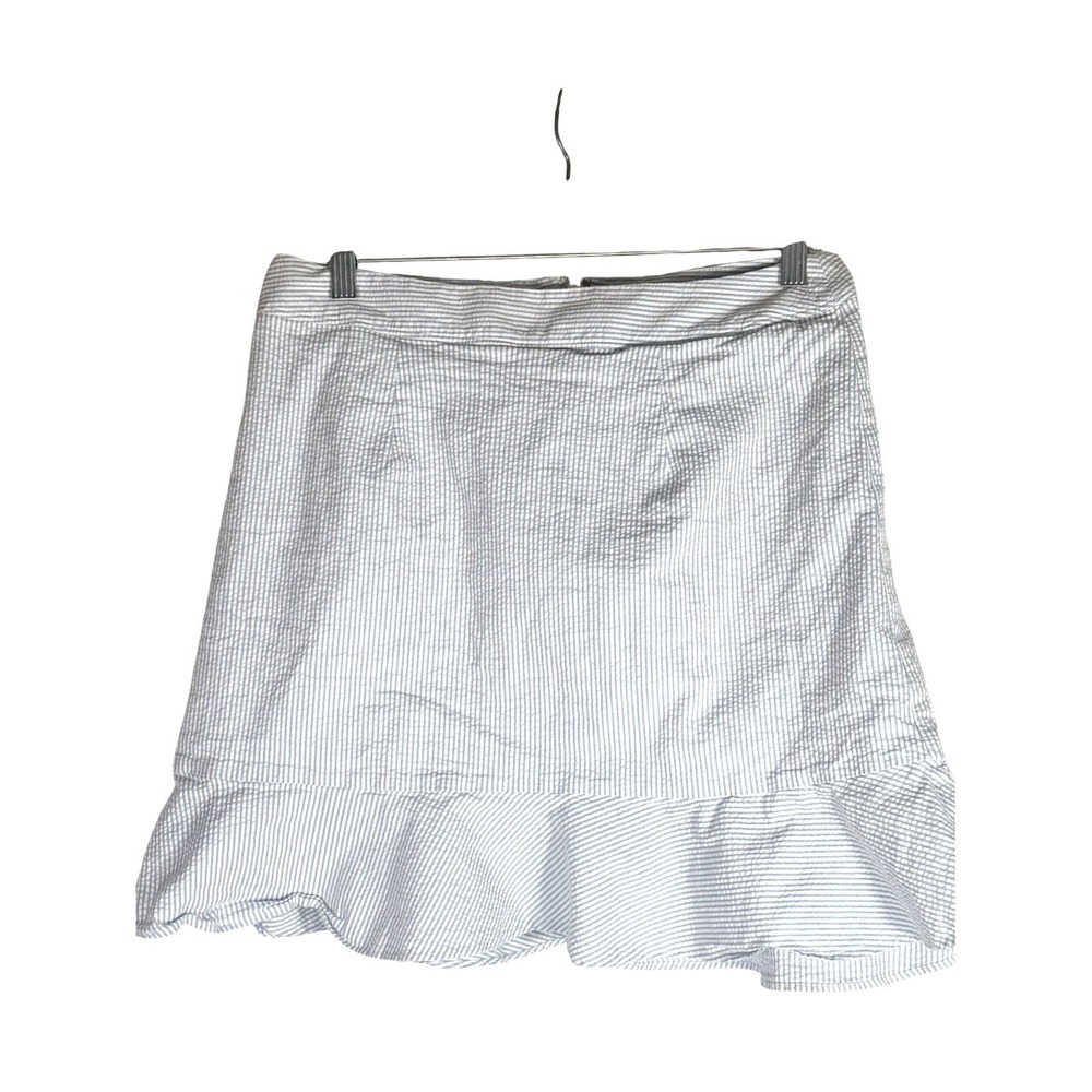 Southern  Tide Blue Striped seersucker size 8 Ruffle Hem Women's Skirt